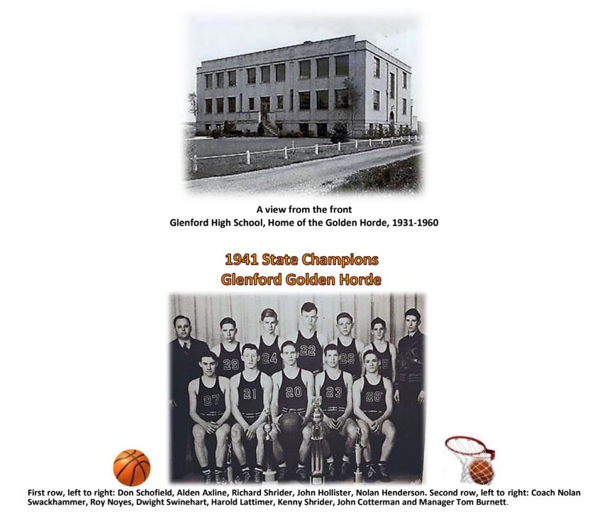 Glenford High School and the 1941 State Champion Glenford Golden Horde basketball team